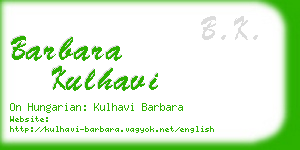 barbara kulhavi business card